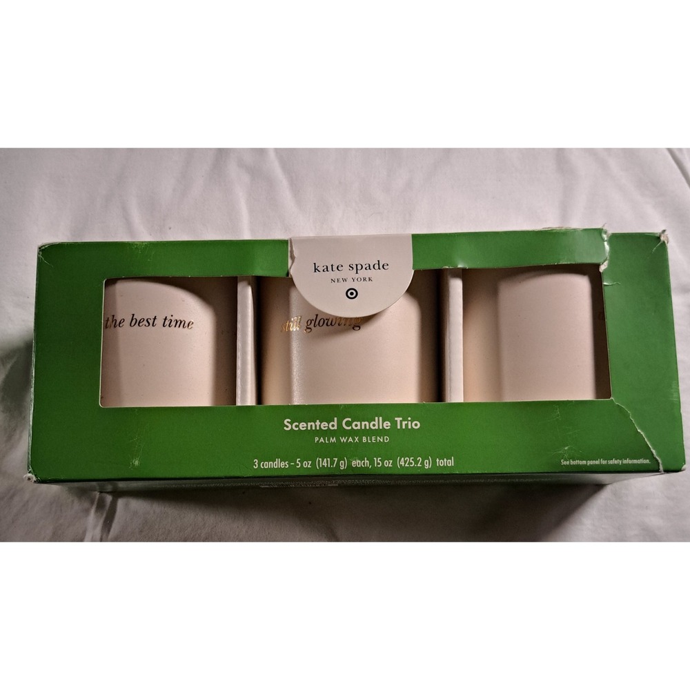 Kate Spade New York X Target Candle Trio (3), Ceramic Jar, Pink Blue Green Cream